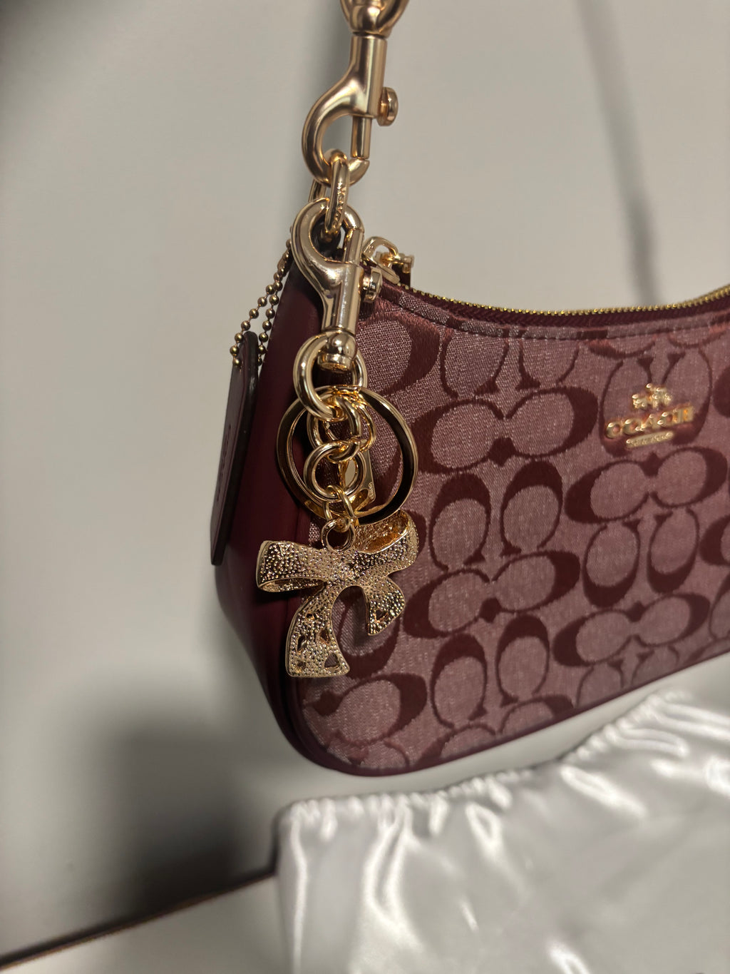 Red Teri Shoulder Bag with Charm