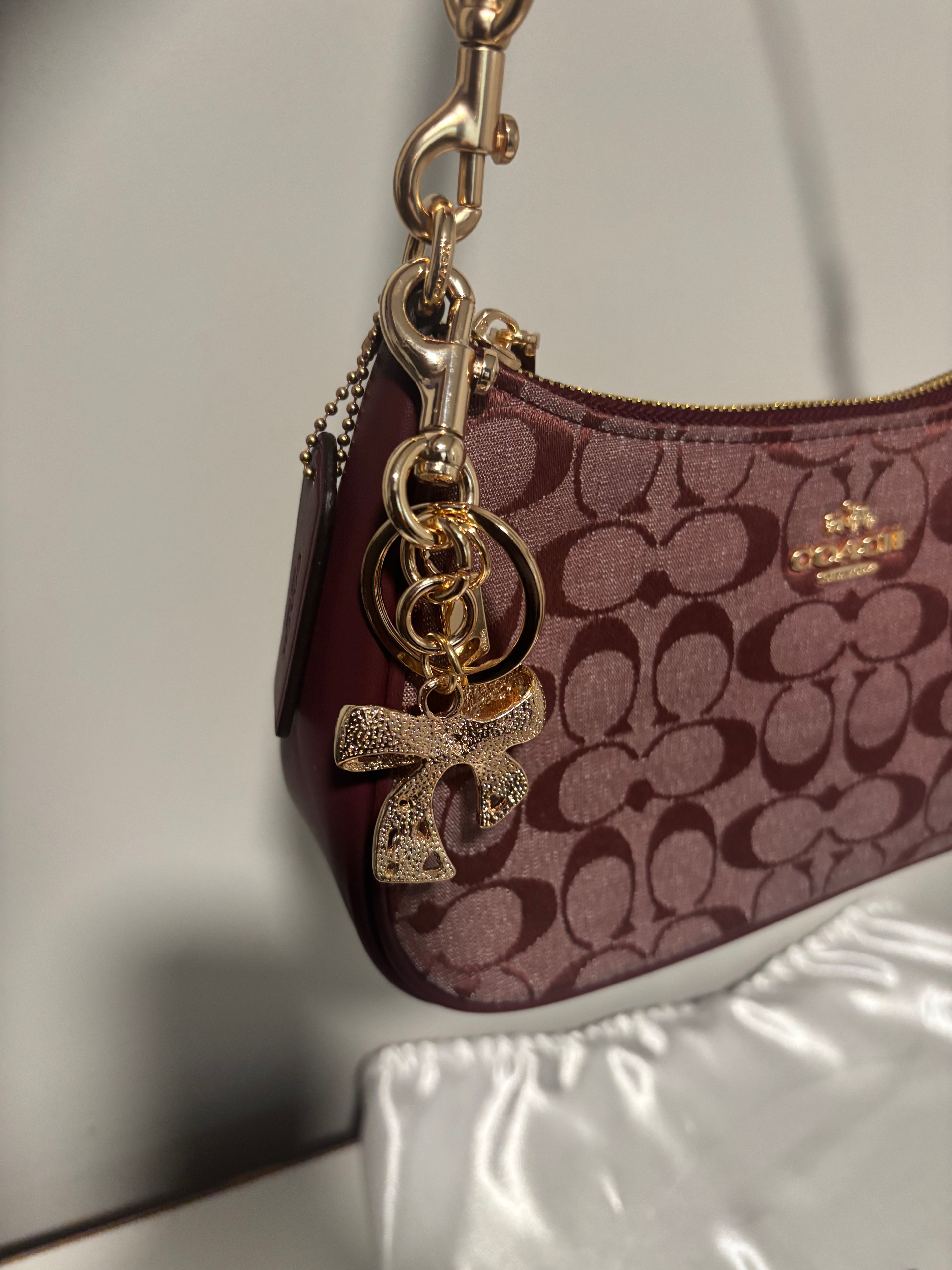 Red Teri Shoulder Bag with Charm