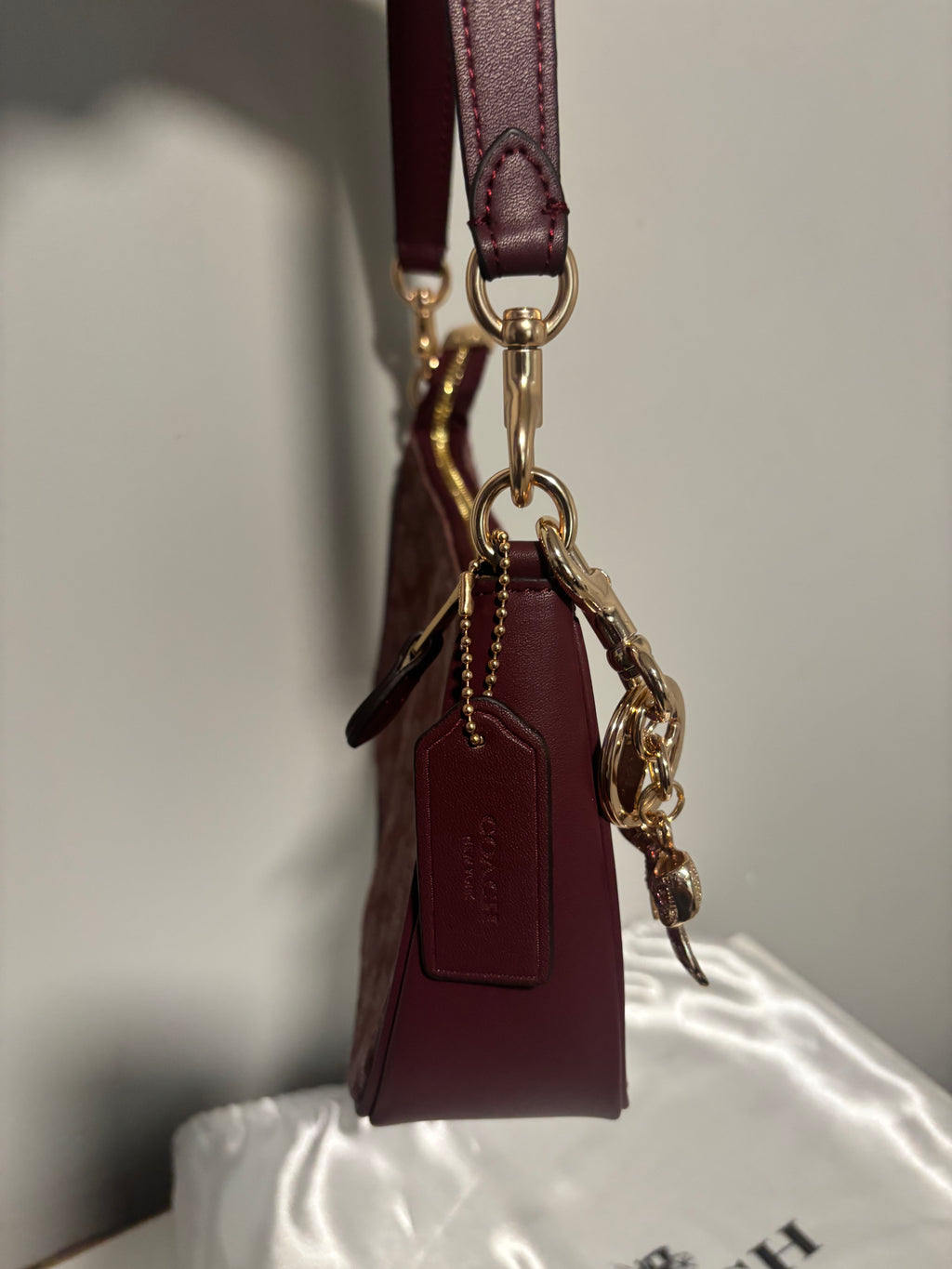 Red Teri Shoulder Bag with Charm