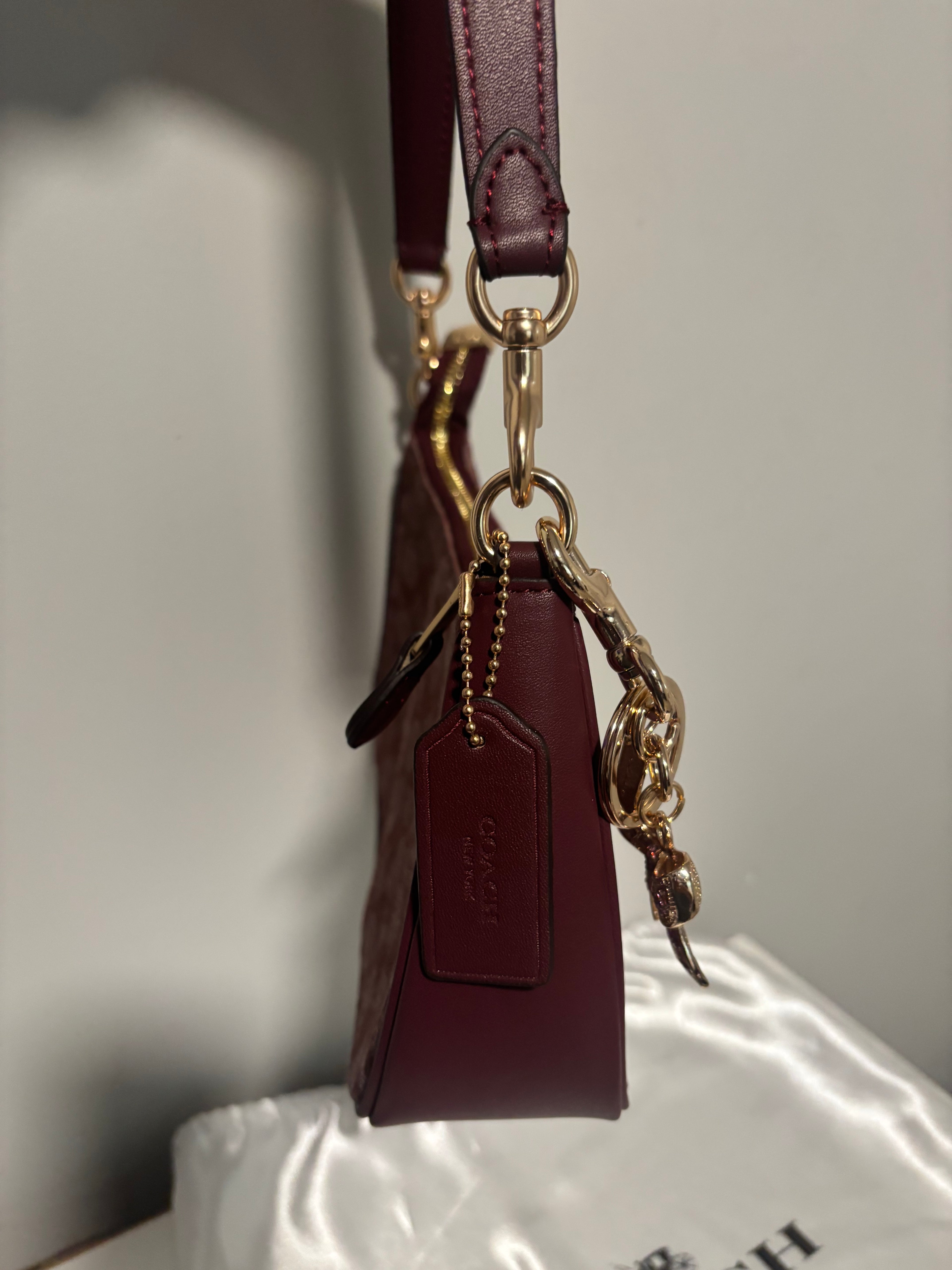Red Teri Shoulder Bag with Charm