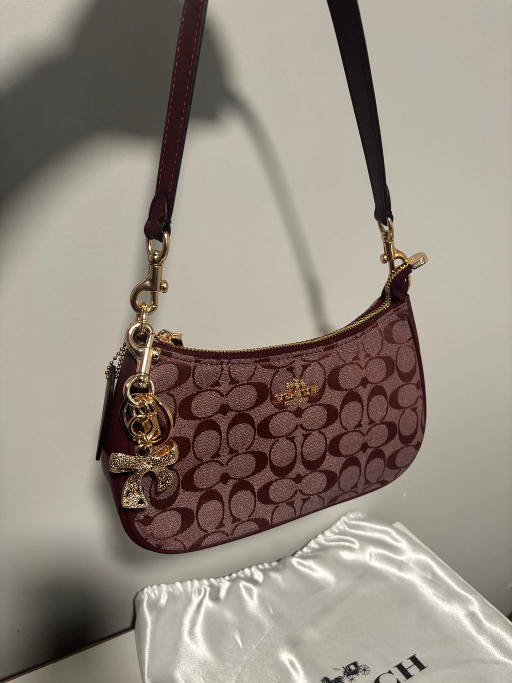 Red Teri Shoulder Bag with Charm