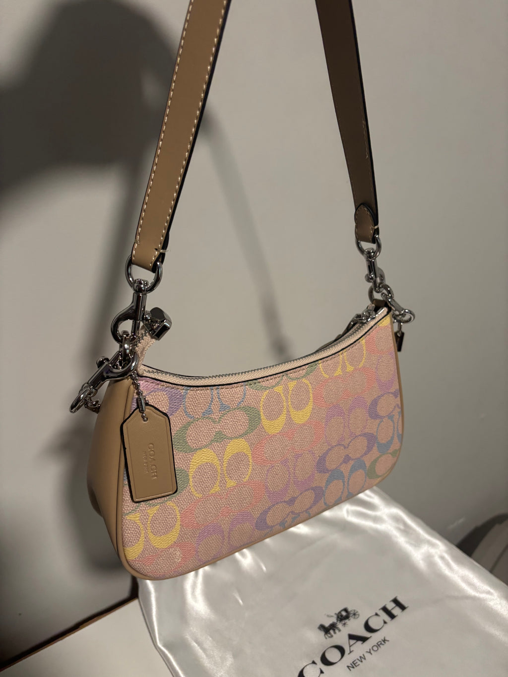 Rainbow Teri Shoulder Bag with charm