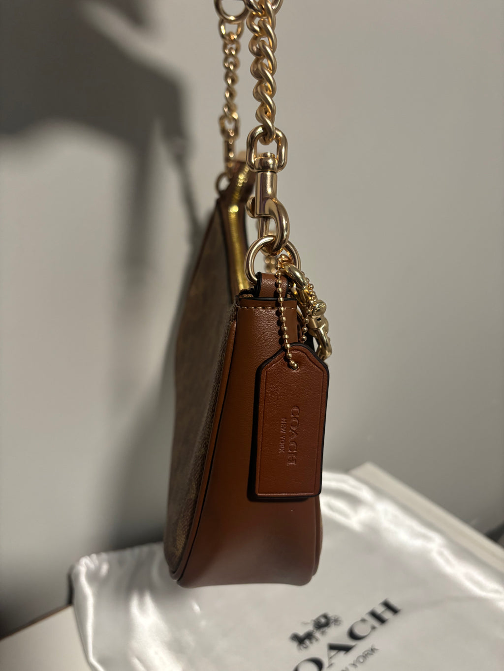 Brown Teri Shoulder Bag with Charm